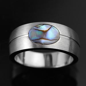 Anillo de Compromiso y Boda al por Mayor, Personalizado, Nuevo, Regalo, Concha de Abulón, Acero Inoxidable, Joyería para Mujer, Anillos de Aniversario, Anillo para Dama - Product Image 3