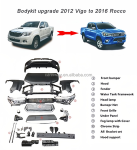Piezas de parachoques delantero, kit de carrocería, guardabarros de capó de rejilla de conversión para Toyota Hilux <span class=keywords><strong>Vigo</strong></span> Rocco 2005-2016 - Product Image 6
