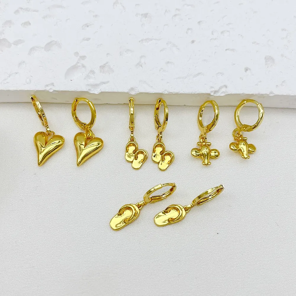 금속 슬리퍼 복숭아 심장 멀티 스타일 쥬얼리 인기있는 보석 디자인 및 광택 귀걸이