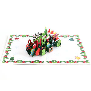 Biglietto d'Auguri Pop-up 3D Personalizzato Winpsheng con Stampa Offset, Creativo e Carino con Scritta 'HOPE Merry Christmas' - Product Image 3
