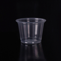 Conteneurs en plastique PP jetables de 2 oz et 4 oz en gros, gobelets à sauce en plastique à emporter avec couvercles