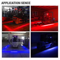 Feu de signalisation LED 7 pouces pour chariot élévateur, rouge et bleu, ligne droite, lampe de recul de sécurité, 12V, éclairage de travail externe pour chariot élévateur tout-terrain