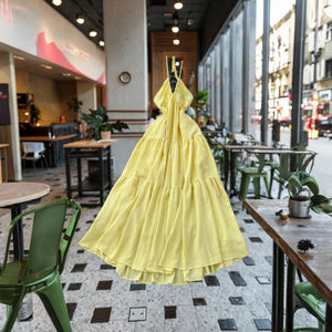 <b>Sexy</b> Ladies Sleeveless V Neck Backless Solid Casual Summer Woven Washable Midi <b>Dress</b> <b>Women</b> - Product Image 2