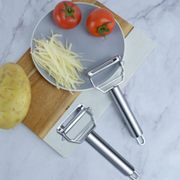 Nieuwe Upgrade Keukengadget 2 In 1 Snijmachine Julienne Dunschiller Roestvrijstalen Fruitsnijmachine Groenteschiller