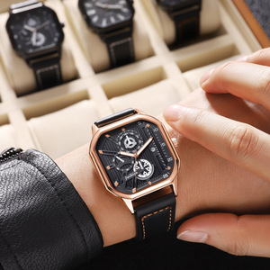 <span class=keywords><strong>Montre</strong></span> pour <span class=keywords><strong>homme</strong></span> de <span class=keywords><strong>luxe</strong></span> et élégante, étanche, avec bracelet en cuir lumineux, design à trois fausses secondes, <span class=keywords><strong>montre</strong></span> à quartz - Product Image 5