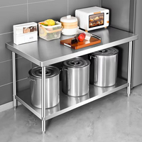 Table de travail de cuisine professionnelle en acier inoxydable 304 Chujuren personnalisée avec étagère inférieure pour buffet, bar et restaurant