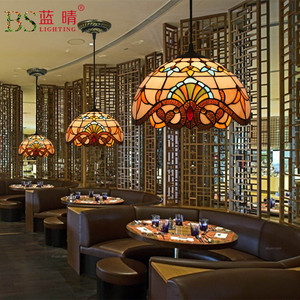 Tiffany European Retro Pendant <b>Light</b> Glass Iron Chandelier For <b>Dining</b> Room Bedroom Bar Cafe - Product Image 4