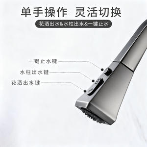 Grifo Extraíble Multifuncional de Lujo para Cocina y Baño, Agua Fría y Caliente, Resistente a Salpicaduras, para Lavabos de Hogar u Hotel - Product Image 4