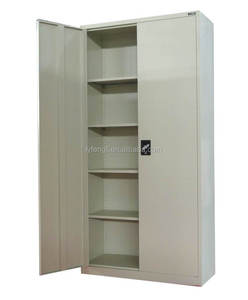 Armoire à vêtements en acier gris moderne et économique à deux portes et classeur métallique de bureau à 4 étagères pour le rangement à domicile et au bureau - Product Image 1