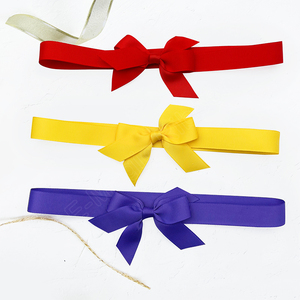 E-ma thuật nhà máy bán buôn tùy chỉnh Pre tied Grosgrain Ribbon Bow với ban nhạc đàn hồi cho hộp quà tặng bao bì - Product Image 1
