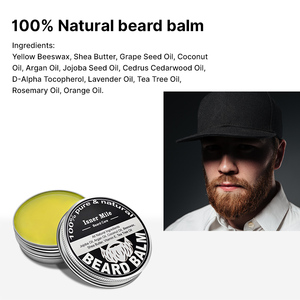 Bán Buôn 100% Mùi Hương Tự Nhiên Người Đàn Ông Đen Râu Vanilla Bom Mát Sáp Râu Balm - Product Image 3