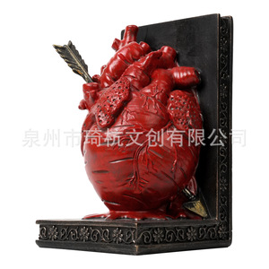 Creative Heart With Arrow Bookend Synthetic Resin <b>Decor</b> For Home Office Valentine'S Day Gift - Product Image 3