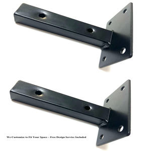 둥근 모서리가있는 헤비 듀티 선반 강한 용접 브래킷 벽걸이 형 지지대 | 내열 블랙 마감 - Product Image 3