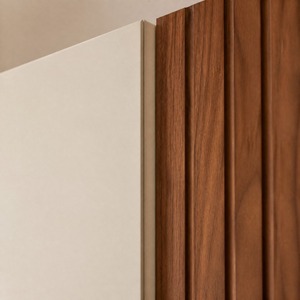 Mobile TV in Legno di Noce, <span class=keywords><strong>Moderno</strong></span> e Minimalista, con Ante a Doghe Senza Maniglie, Console Multimediale con Cassetti, Unità TV da <span class=keywords><strong>Parete</strong></span> per <span class=keywords><strong>Soggiorno</strong></span> - Product Image 4