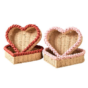 Handmade Paper Rope Heart Shaped <b>Storage</b> <b>Basket</b> Small Desktop Organizer For Keys And Clutter - Product Image 4