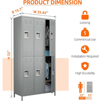 Casiers de rangement HLD écologiques et durables pour auberges, vestiaires, bureaux, employés, portes, écoles, avec serrure à clé américaine