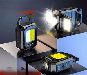 ไฟฉายพกพา 3 โหมดแสงสว่าง ไฟ LED ชาร์จ USB ได้ ตัวเรือนอลูมิเนียมอัลลอยด์ ไฟฉายขนาดเล็กแบบพกพา ไฟฉายพวงกุญแจ COB สำหรับกิจกรรมกลางแจ้ง - Product Image 4