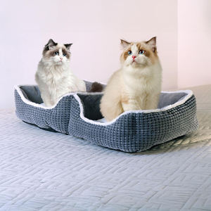 SUREWALHOME Cama Ortopédica para Mascotas, Sofá Cama Súper Suave con Cojín Extraíble para 2 Perros para Compartir Gemelos - Product Image 6