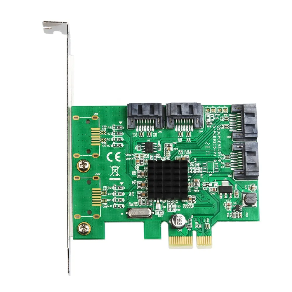 Thẻ Điều Khiển 4 Cổng SATA III 6G PCI-e 2.0X1 Marvell 9215 Không Raid Với Giá Đỡ Cấu Hình Thấp Hỗ Trợ Ổ Cứng 3T/4T/6T/8T/10T
