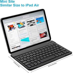 Ultra-mỏng BT Bàn phím xách tay mini Bàn phím không dây có thể sạc lại cho Apple iPad iPhone <span class=keywords><strong>Samsung</strong></span> Tablet điện thoại iOS <span class=keywords><strong>Android</strong></span> 10" - Product Image 2