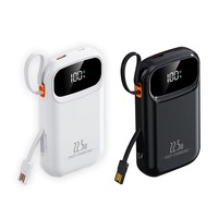 Batterie externe portable à charge rapide 10000mAh 22.5W, câble de charge intégré, affichage LED, batterie externe de voyage pour iPhone