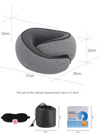 Oreiller de Voyage Portable en Mousse à Mémoire de Forme Massant, Conception Brevetée pour Voitures Avions Camping, Impression de Logo, Support de Tête Lavable