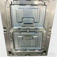 Caisse de rangement pliable en plastique industriel avec couvercle, composants métalliques moulés par injection pour le déménagement