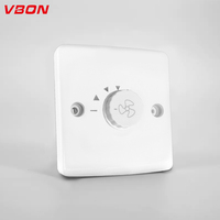 Interruptor de pared de diseño sencillo con clasificación IP21, control de velocidad de ventilador de baquelita, 5 velocidades, fácil instalación, tipo 86 para asistente, ¡gran oferta de fábrica!