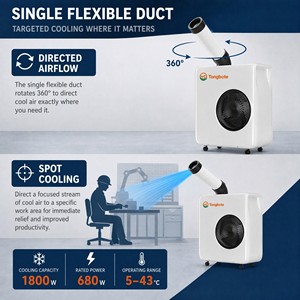 Top Quality No-Installation Integrated Mobile Spot <b>Cooler</b> Machine 1800W Industrial Air Conditioner for Outdoor Picnic Low Invest - Product Image 2