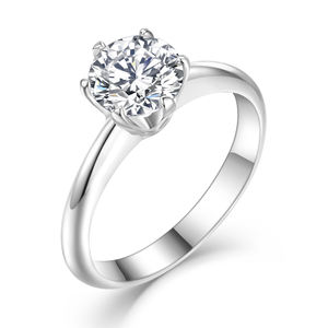 क्यूक्स कस्टम लक्जरी अच्छे गहने 925 चांदी की सफेद जिरकॉन छल्ले महिला पार्टी शादी बैंड उपहार - Product Image 5