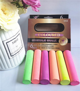 Prix usine Fluo Colors 6pcs/OEM Paper Box Peinture extérieure pour enfants Craie de trottoir lavable de haute qualité - Product Image 1