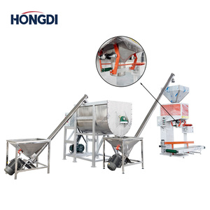 Mélangeur en U avec 2 convoyeurs à vis et machine d'emballage, ligne de mélange de poudres pour l'industrie des engrais et des matériaux de construction - Product Image 1