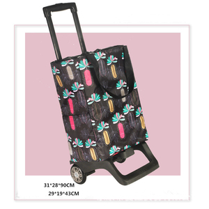 工場新大容量折りたたみショッピングトロリーバッグスピナーキャスター付き再利用可能食料品トロリー日常生活 & 旅行用 - Product Image 6
