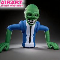 Zombie Savant Gonflable, Personnage de Dessin Animé Géant pour Halloween, Service de Personnalisation, Figurine Gonflable de Zombie de Dessin Animé