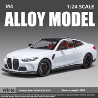 Échelle 1:24 pour BWM M4 modèle moulé sous pression voiture son et lumière retrait porte ouverte métal décorer Collection jouets moulés sous pression