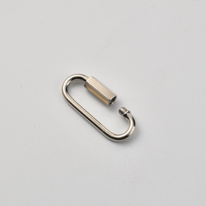 Mousqueton ovale en fer nickelé Wenzhou Platinum Link, boucle de sécurité argentée, équipement d'escalade - Product Image 2