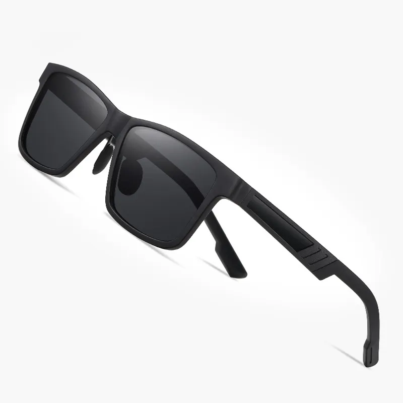 Venta al por mayor baratos de gama alta Vintage rectángulo negro polarizado hombres señoras playa deportes gafas de sol para bicicleta al aire libre