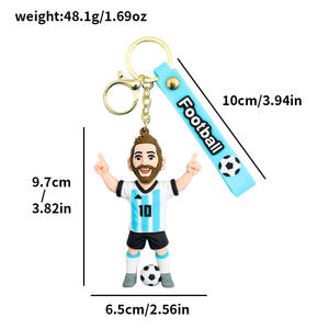 Porte-clés en PVC personnalisés de joueurs de football Chongjie : Cristiano Ronaldo, Lionel <span class=keywords><strong>Messi</strong></span>, <span class=keywords><strong>Neymar</strong></span> <span class=keywords><strong>Jr</strong></span>., Kylian Mbappé - Product Image 2