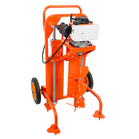 Tarière thermique portable 53,6 cm³ 4 temps, type chariot, pour le forage de trous de poteaux, à essence