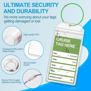 Etiquetas de PVC para Equipaje de Crucero, Portatarjetas de Identificación con Bucles de Alambre, Cordones, Impermeable, Princess Carnival, <span class=keywords><strong>Costa</strong></span> Holland, Embalaje Personalizado - Product Image 4