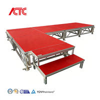 Podium de scène en aluminium pour concerts, facile à installer, pour l'intérieur et l'extérieur, plateforme portable, Chine