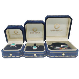 Cajas de regalo de joyería de terciopelo personalizadas de alta calidad para embalaje de collar de joyería con logotipo impreso - Product Image 2