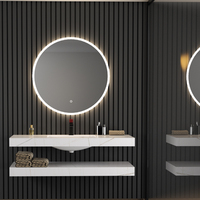 Cermin Kamar Mandi Bulat Modern dengan Sensor Sentuh dan Lampu LEDB 28-28
