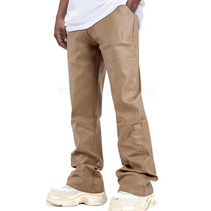 Pantalons en cuir de haute qualité fabriqués en gros, vêtements de rue de haute qualité, pantalons en cuir pour hommes en vente - Product Image 2