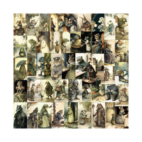 Artístico victoriano Euro Retro arte pintura Graffiti pegatinas vinilo estético Medieval calcomanía arte etiqueta para KraftBook Wish-botella