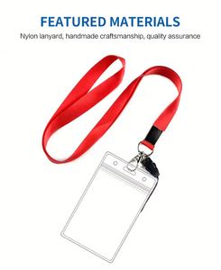 สายคล้องคอพร้อมพวงกุญแจโปรโมชั่นแบบกำหนดเอง พร้อมที่ใส่บัตรพลาสติกใส PVC - Product Image 3