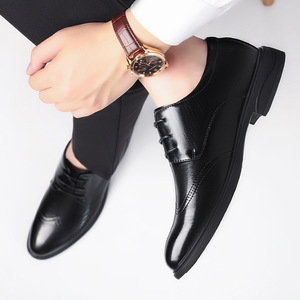 Chaussures habillées Brock Oxfords pour hommes en cuir véritable à bout pointu, à lacets, respirantes, pour mariage printanier - Product Image 2