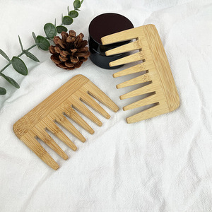 Mini peine de bolsillo antiestático ecológico, peine común de bambú de dientes anchos con logotipo personalizado para uso doméstico, estilo de moda para hoteles - Product Image 4
