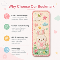 Marque-pages en tissu brodés personnalisés de haute qualité en gros, avec logo personnalisé, dessin animé mignon, OEM ODM, forme sur mesure, réutilisables, directement de l'usine