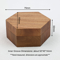 Koa bois rotatif hexagone en bois massif boîte à bagues mariage boîte en noyer petite boîte à bijoux de voyage